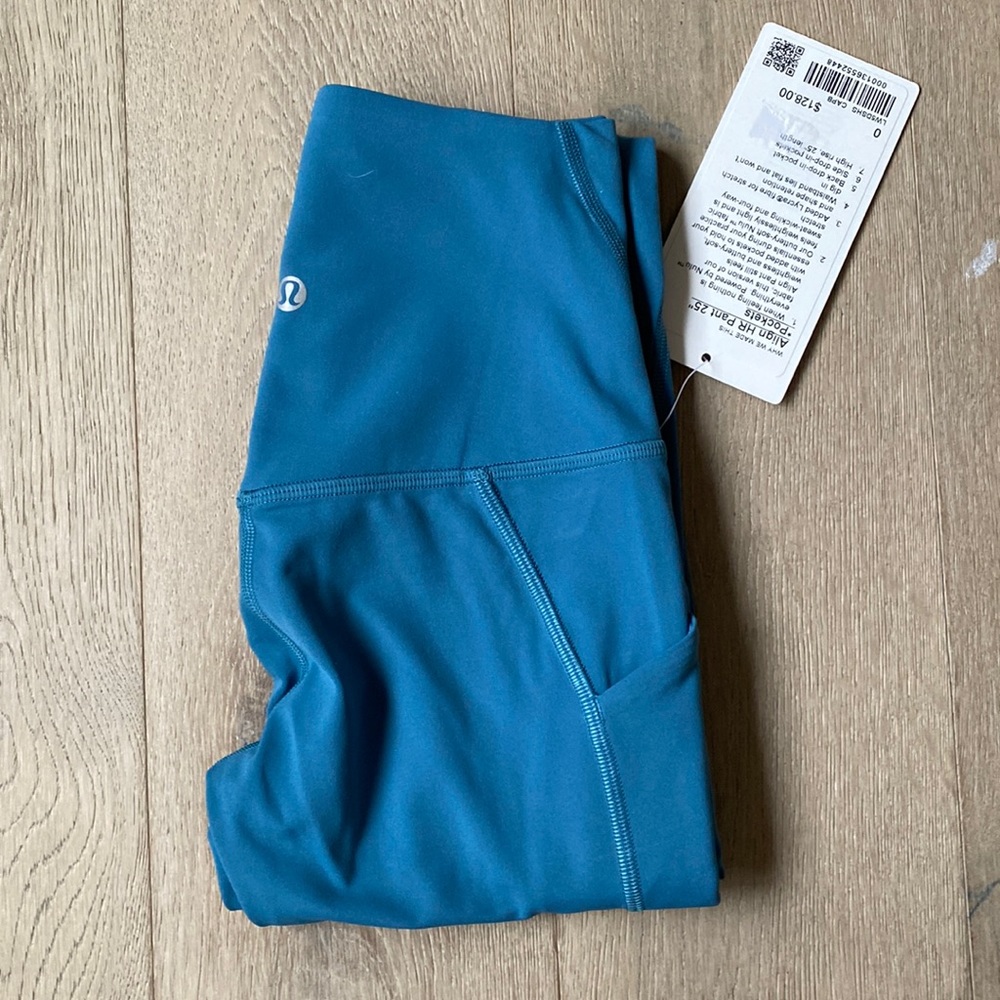 Align pockets 25” capture blue size 0 lululemon nwt